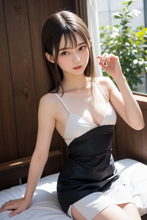 Highest quality, RAW Photos, Realistic Face, Incredibly beautiful, cute, Silky smooth and radiant hair, Written boundary depth, High resolution, Very detailed, Very detailed目と顔, Sharp pupils, Realistic student, Sharp focus, Cinema Lighting, small, (small breasts:1.2), (slim, , delicate), Thin thighs, (Tight waist:1.2), delicateでセクシーな鎖骨,