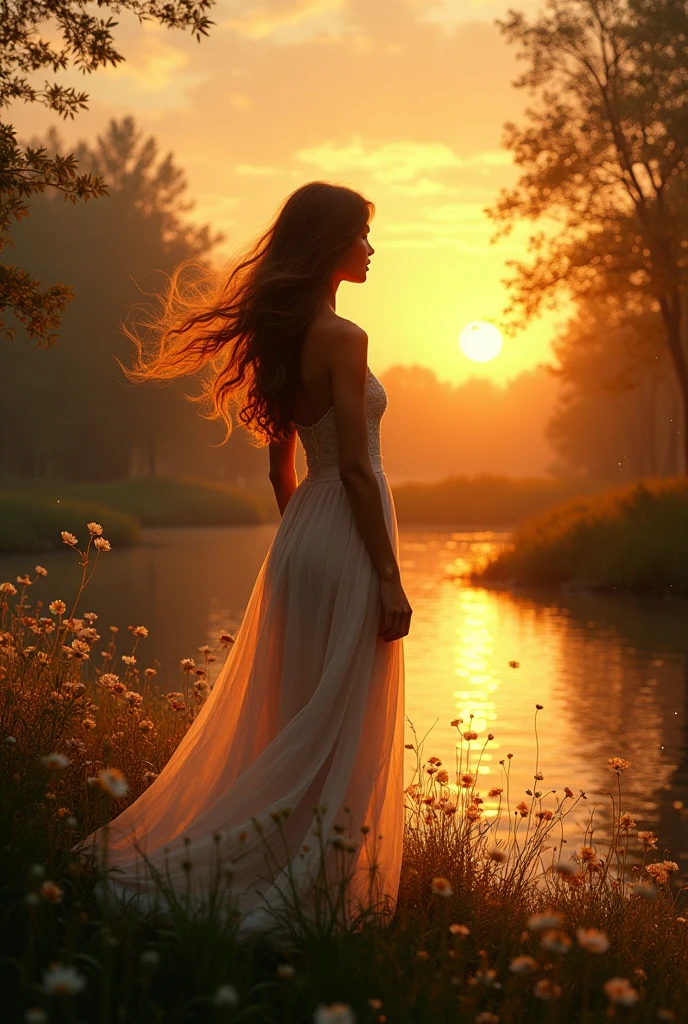 A woman turned away