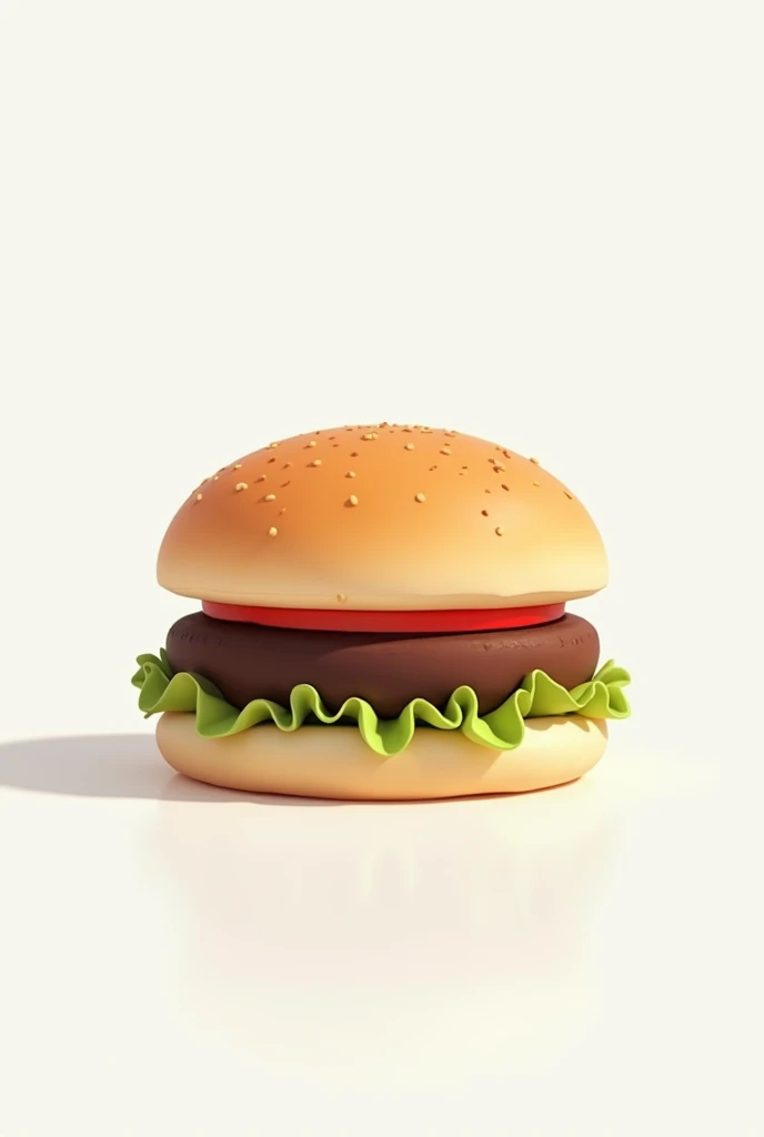 Minimalist 2d burger with white background