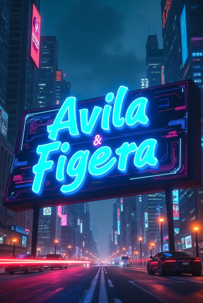 Could you put it on a futuristic sign with the last names Avila and Figueroa?