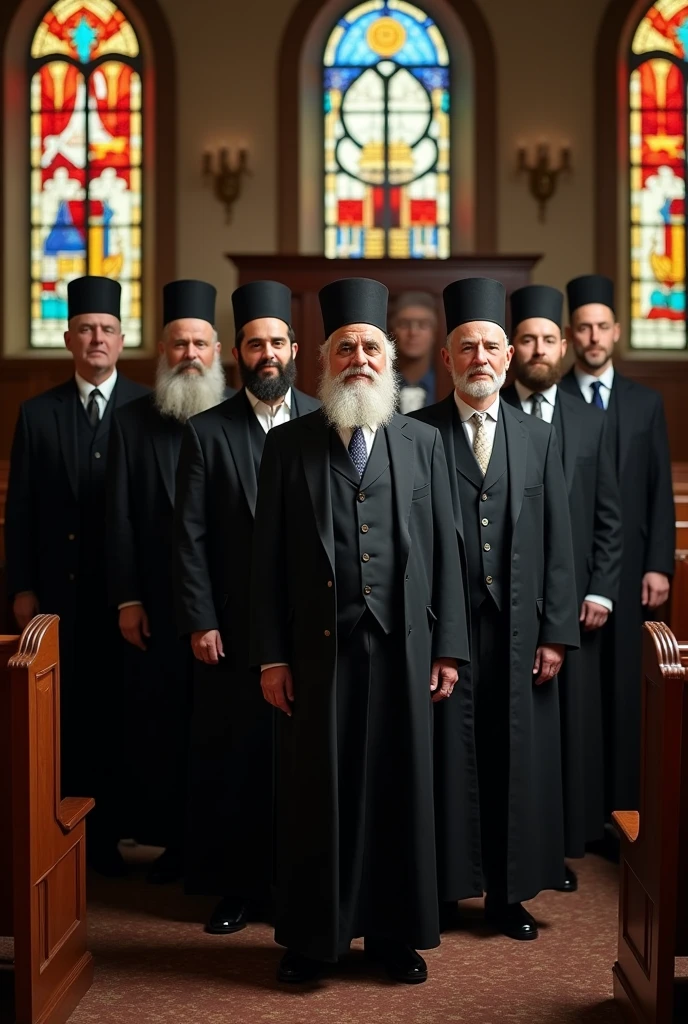 Generate pictures of the first 8 US presidents and vice presidents as if they were Jewish Orthodox rabbis