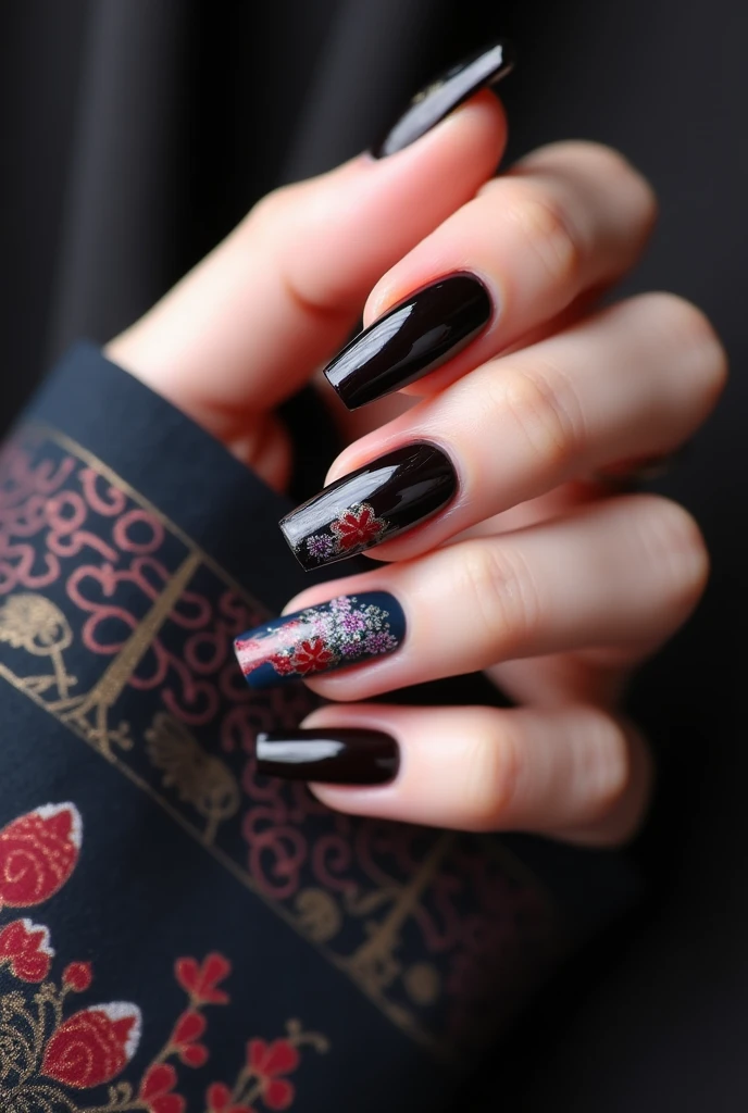 Korean style inspired nails darks