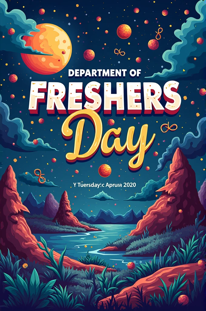 Create Freshers day poster for Department of Mathematics