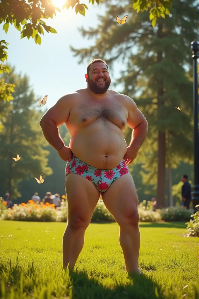 Fat man in jockstrap