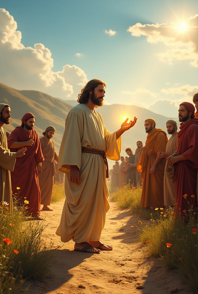 Jesus healing people on the road 