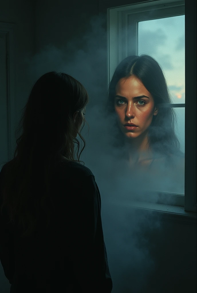 Realizing the Trapped Soul: Lydia, now anxious and afraid, stares at the painting with growing dread. She is beginning to realize that the woman in the portrait is not just a subject but a trapped soul. The atmosphere is thick with tension, and the painting’s eyes seem to gaze back at her with a pleading intensity.