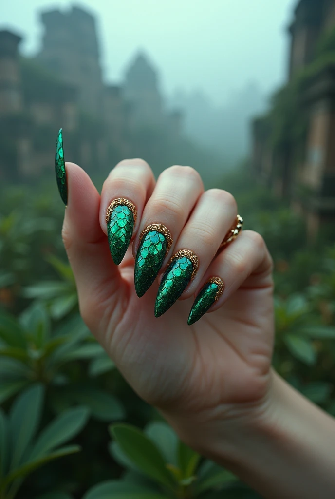 Gorgon-inspired nails
