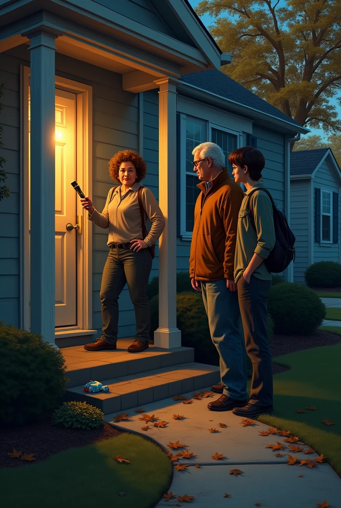 Neighbors entering the house to search his house