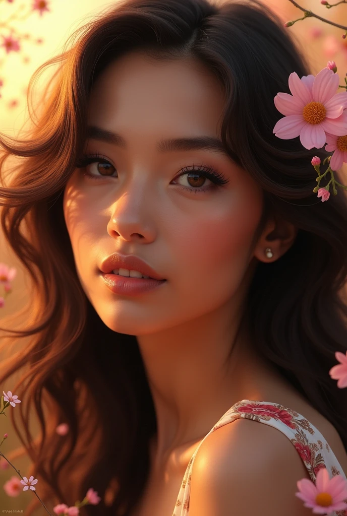 face of beautiful mixed race woman