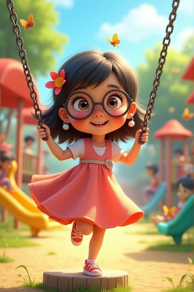 Small girl with glasses and big ass