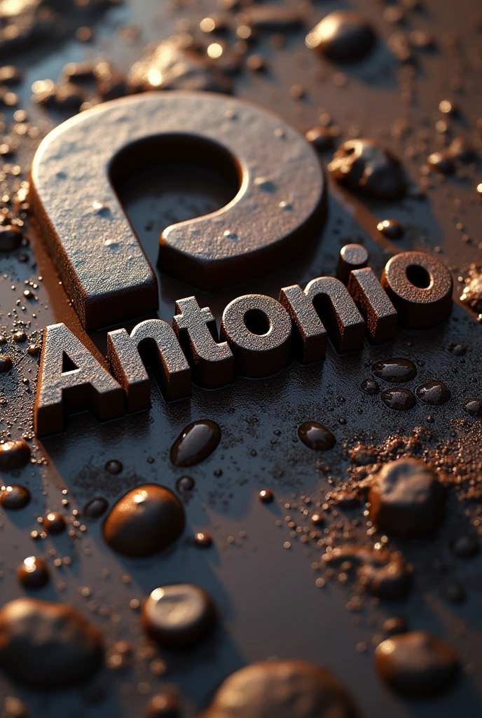 You can create the name Antonio as a logo with large letters that appear to be emerging from mud.