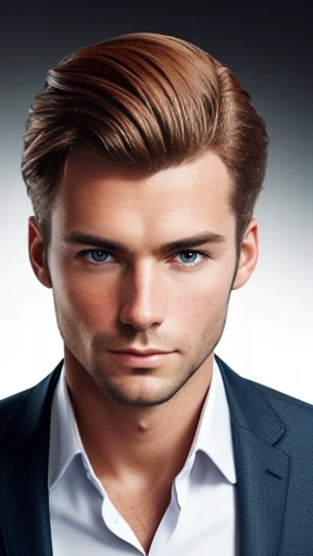 Photo with color A Dutch man stylish hair focus on face.