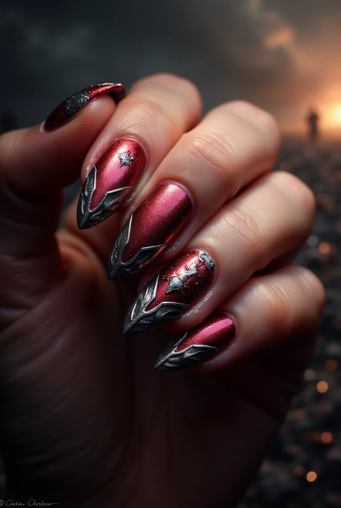 Ares inspired nails