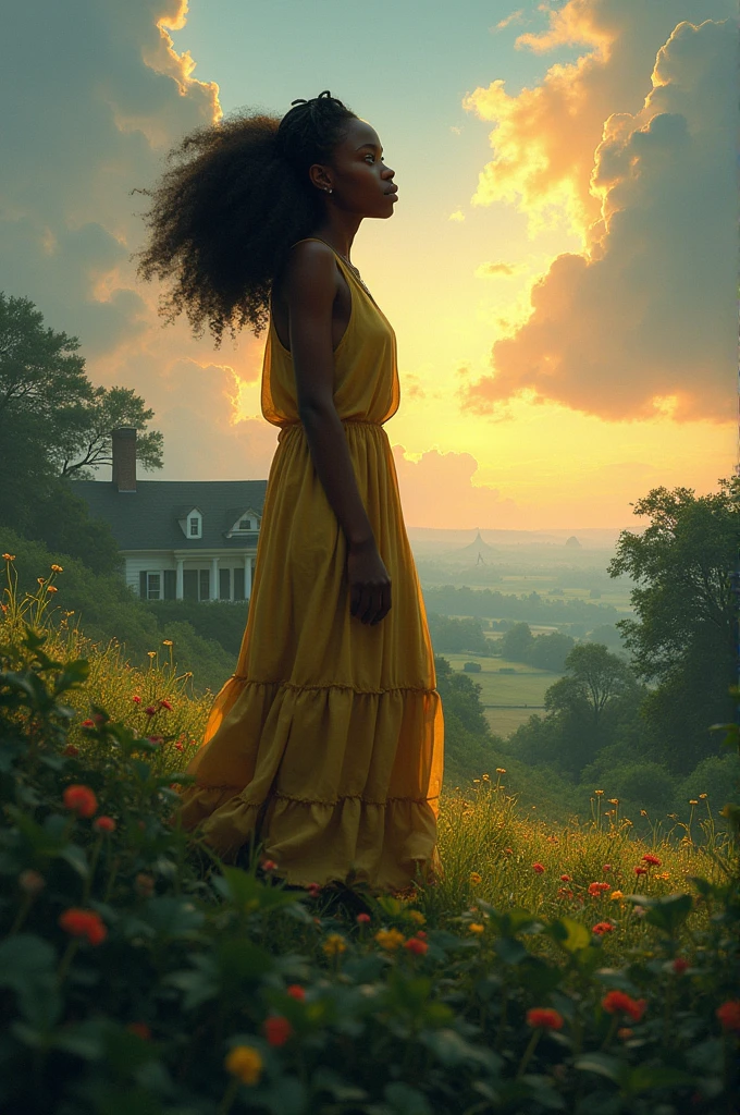 Reproduza a paisagem retratada no poema de Phillis Wheatley no poema On being brought from africa to america