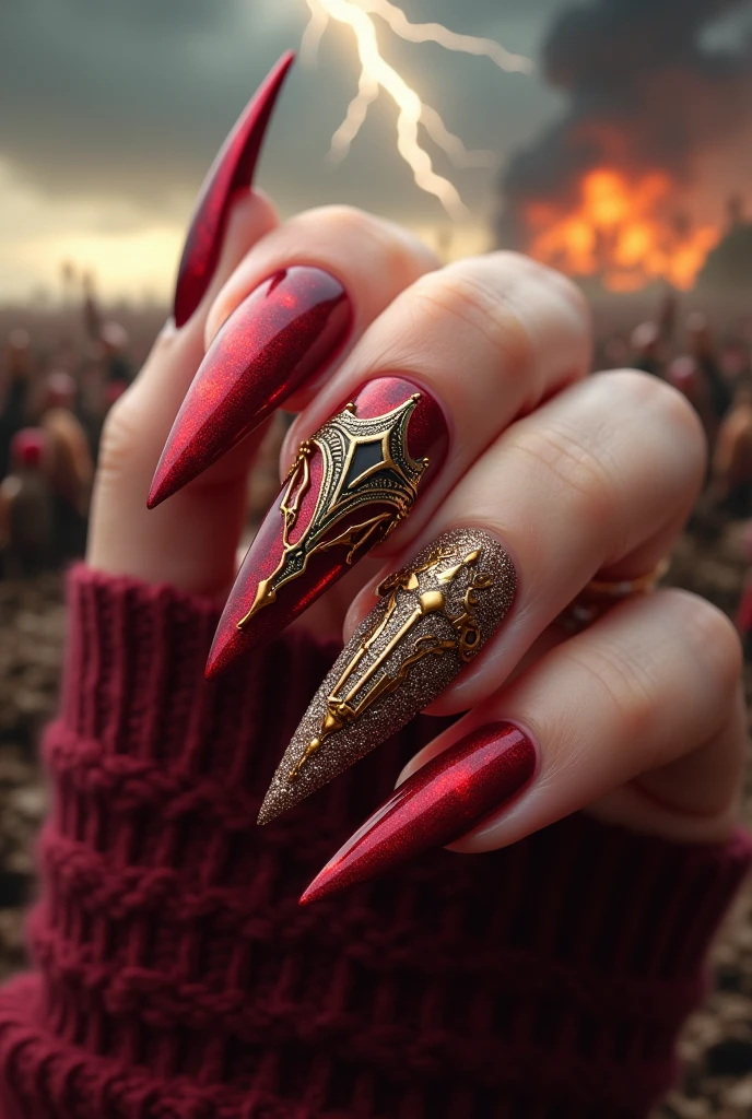 Ares inspired nails