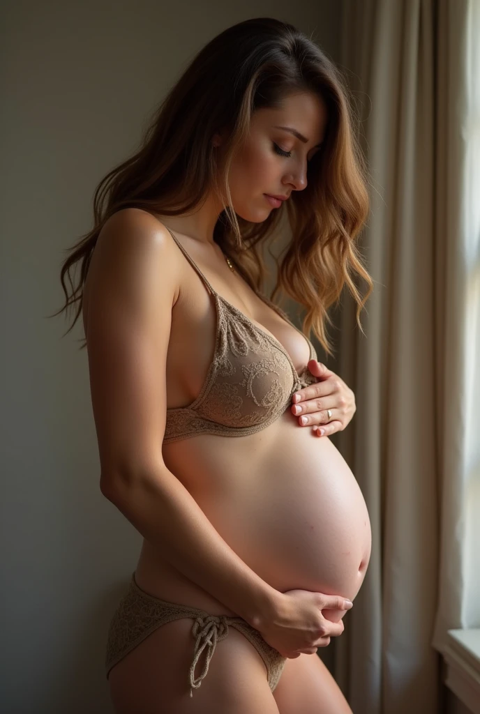 Pregnant mother masturbating