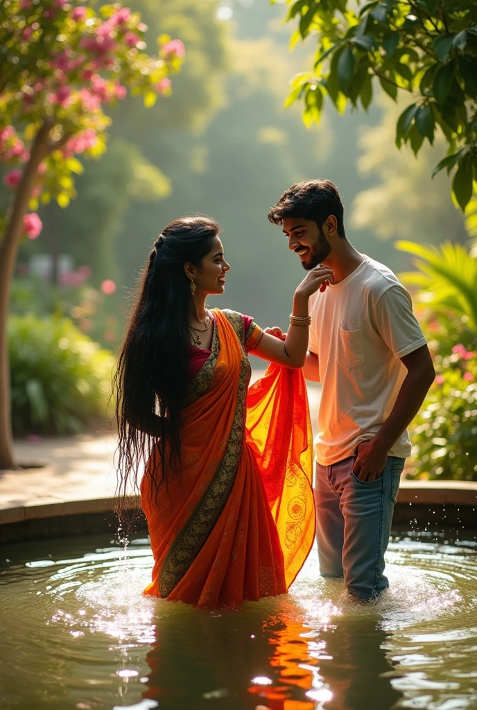 മലയാളി പെണ്ണ് തോട്ടിൽ കുളിക്കുന്നു ഒരു യുവവും ഒപ്പം ഉണ്ട്