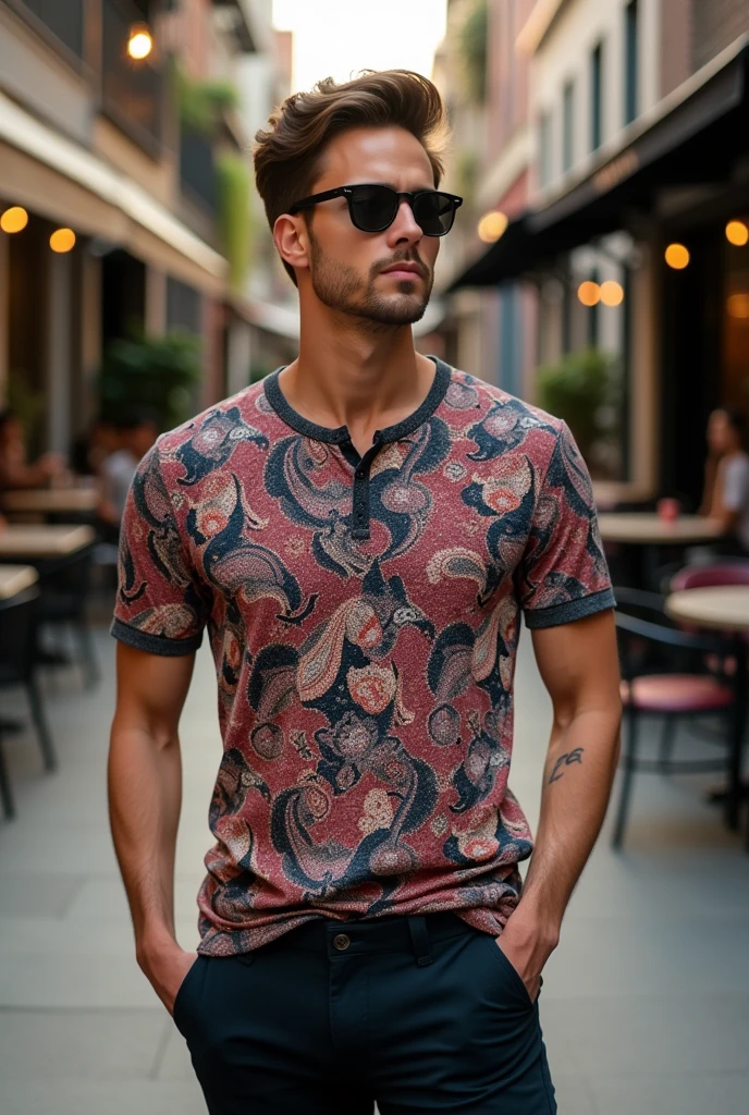 Flock Paisley Print
- Crew Neck
- Half Sleeve
- Cotton Lycra Blend Fabric
- Regular Fit luxury brand name ME SHOW TAG LINE LIVE IN STYLE