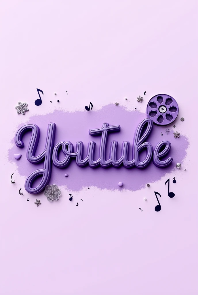 A written card "youtube" in purple
