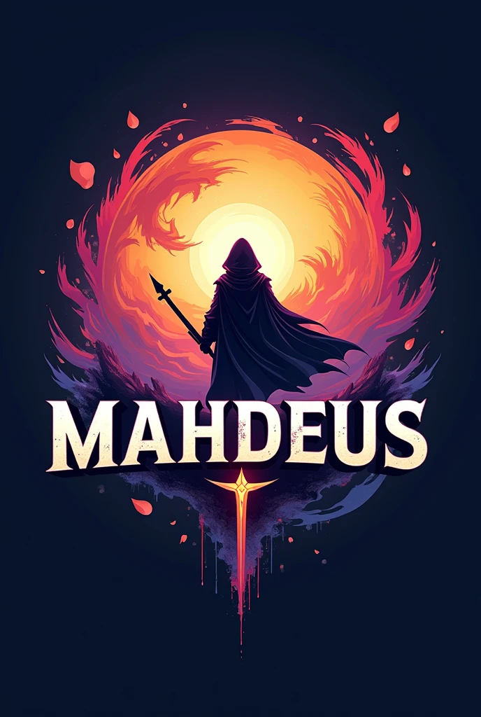 A logo with the name MahDeus, for my YouTube channel that is dedicated to the Wild Rift game and that has a theme of Akshan and/Oh Yasuo.