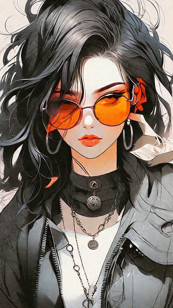 Anime girl smoking with black hair and sunglasses, Gvez Style Art, Stunning, detailed art style, Charlie Bowater Style, 1 7 year old anime goth girl, detailed manga style, Detailed Anime Character Art, The buds of art. High detail, striking manga artstyle