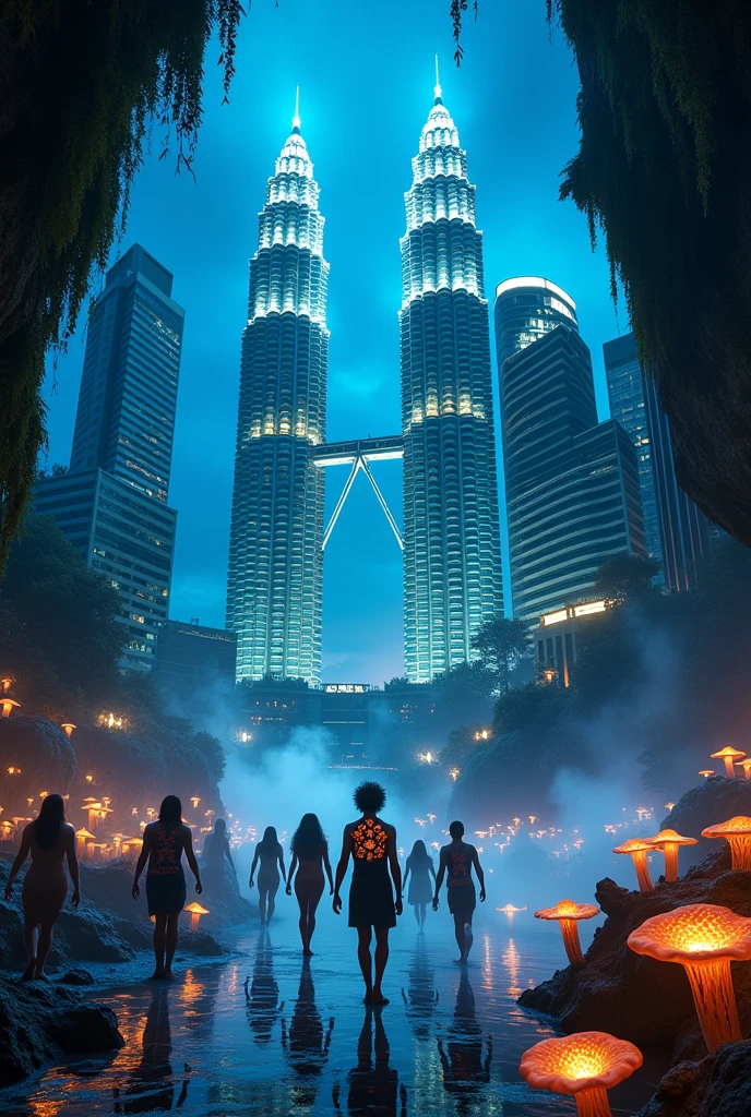 (photorealism:1.2), klcc in underworld