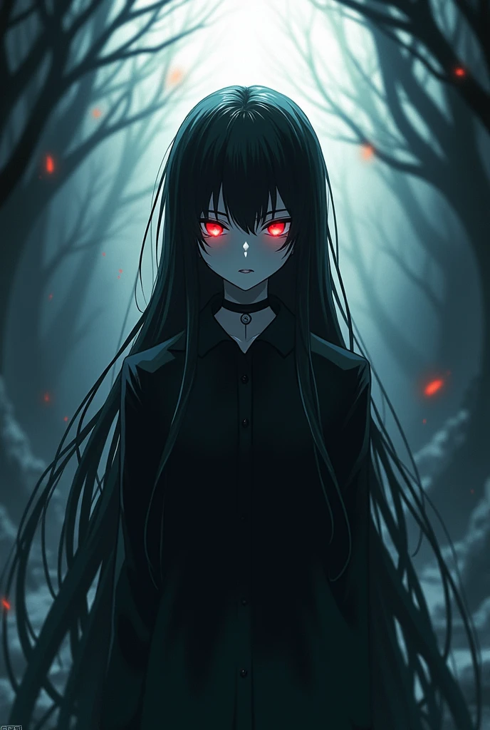 long hair, low-tied long hair, killer, , transcending eyes, , maker, Surrealism, , anime art, Realism, image fill, silhouette, view, f/1.8, UHD,piece,
