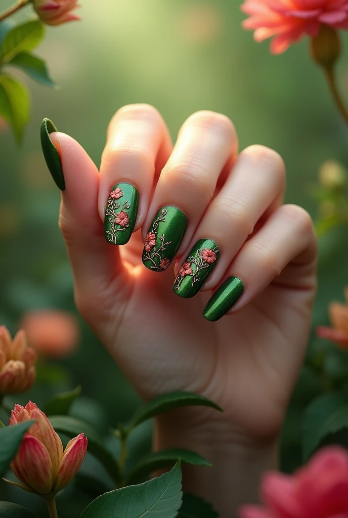 Persephone-inspired nails