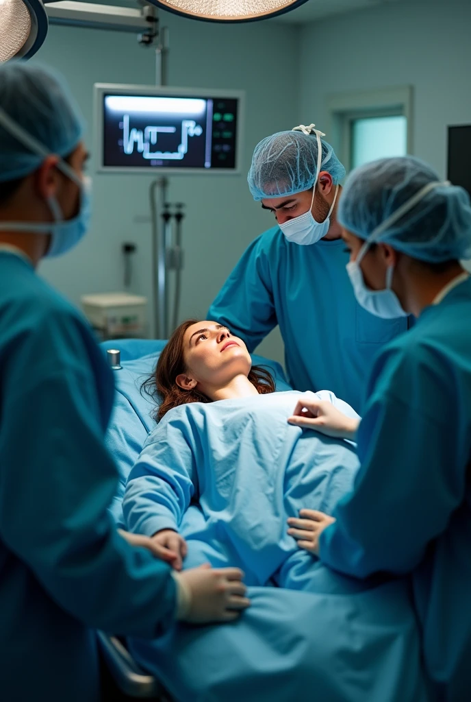 
Female patient undergoing uterine surgery 