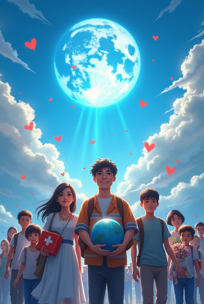 Create a picture about world humanitarian day and include name stronghold blue color