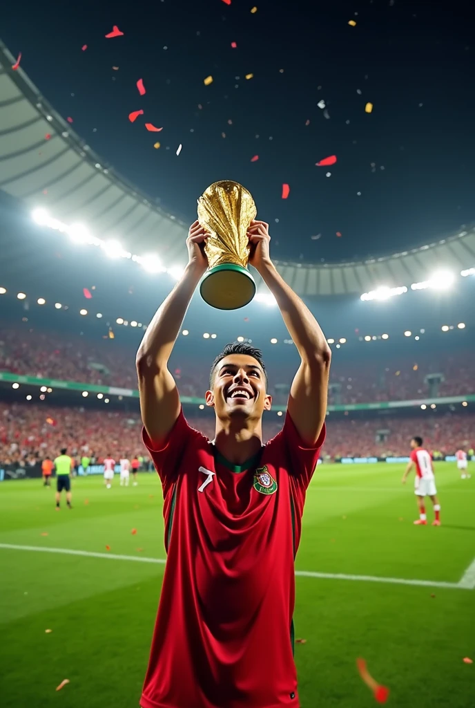 Cristiano Ronaldo with the World Cup
