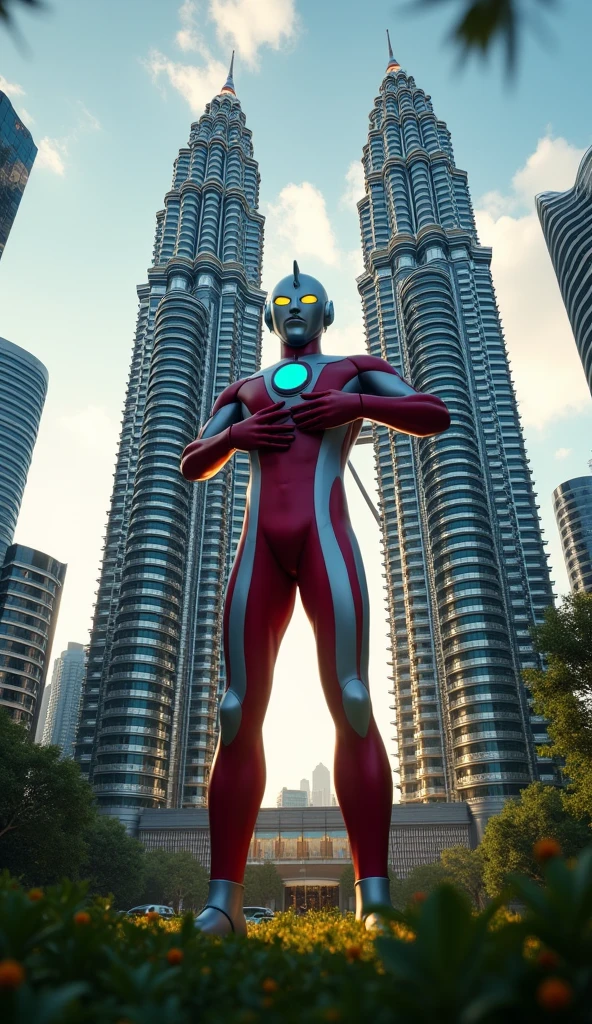 ultraman waybig,hugging klcc twin tower,extremely detailed, highly detailed, hyper realistic, cinematic lighting, photorealistic, 8k, award winning, digital art, highly detailed creature, highly detailed environment, volumetric lighting, intricate details, dramatic lighting, cinematic composition, ultra detailed, sharp focus, physically-based rendering, masterpiece
