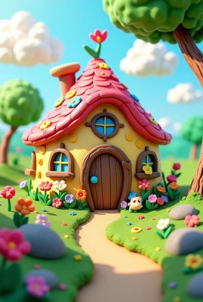 What is a house made of clay cartoon photo?


