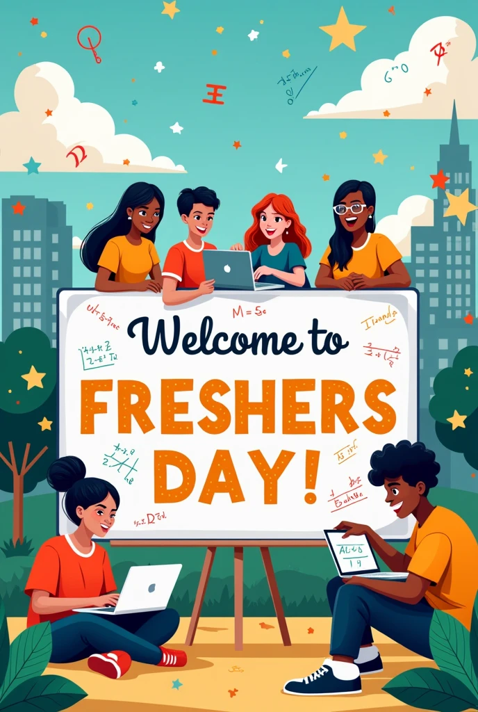 Freshers day poster for Department of Mathematics