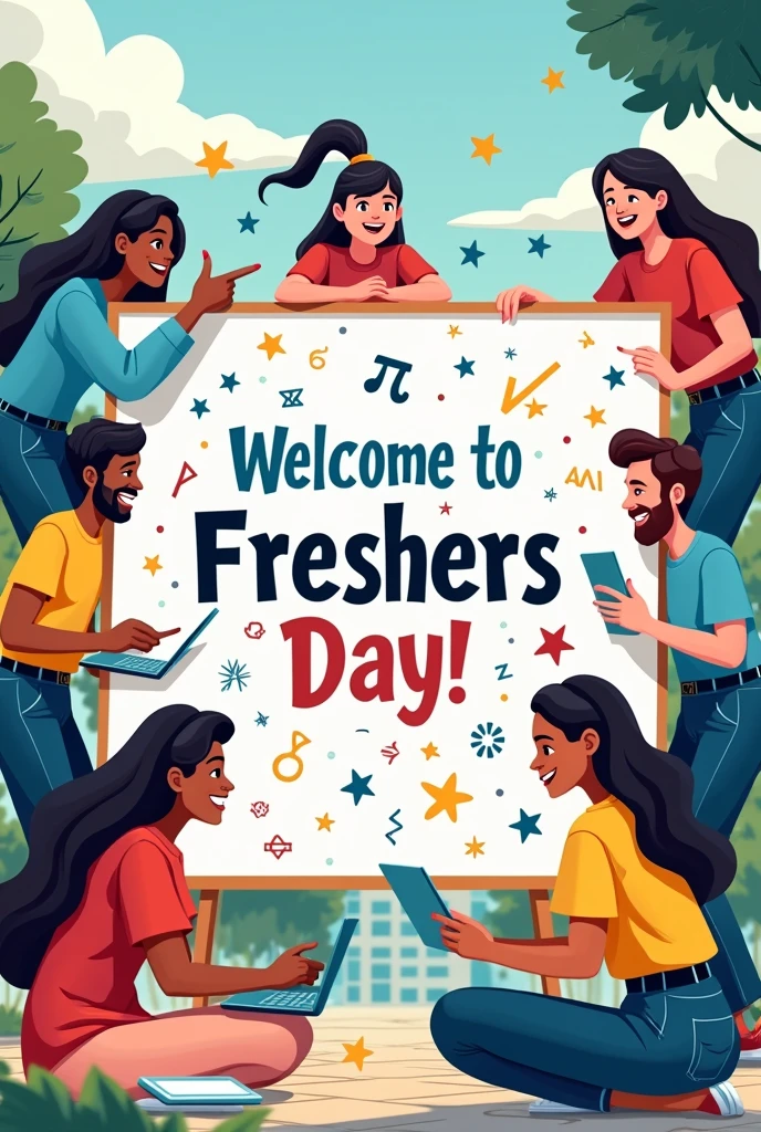 Freshers day poster for Department of Mathematics 