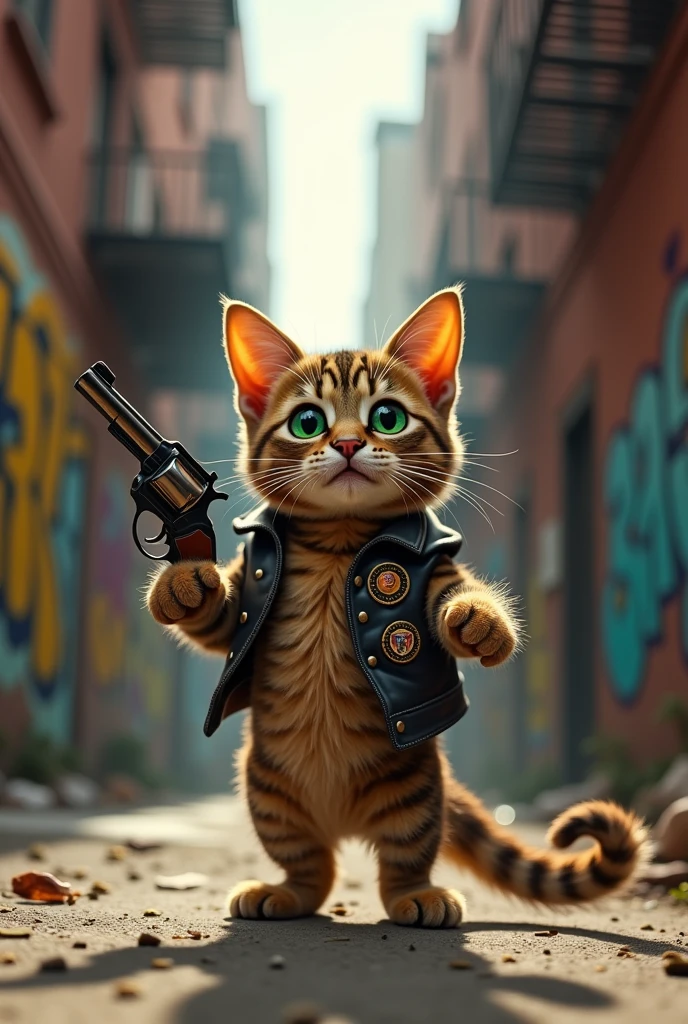 Cat with a gun