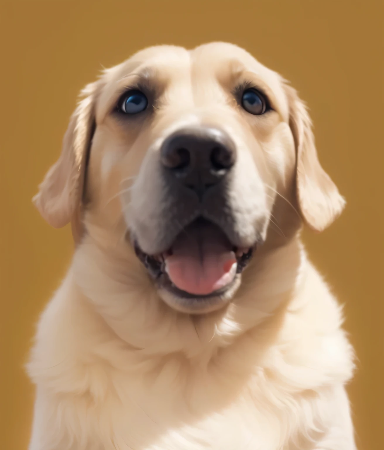 a very cute furry dog, hairs drawn like cartoon, perfectly drawn eyes, eyes like a cartoon drawing, beautiful eyes, perfect eyes, she is very happy, she is smiling, the image is very detailed
