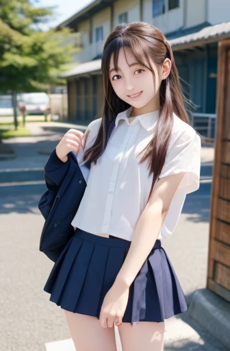 Junior high school girls mini skirt Japanese Open the collar