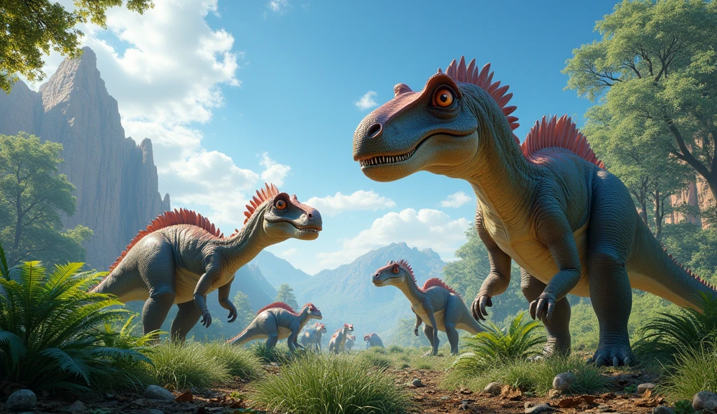 Dinosaur AI Create 8k HDR Max Dinosaurs,masterpiece,Highest quality,Super detailed,8k,Ultra-fine illustrations,Very exquisite beautiful face and eyes,Perfect ???????,Professional Lighting,