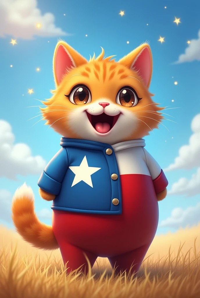 A laughing cat emoji wearing a texas flag