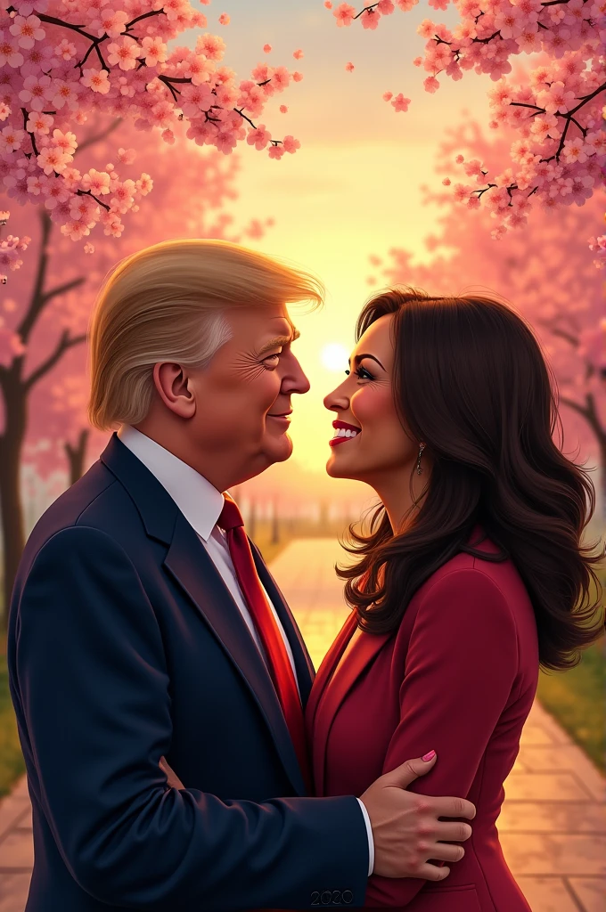 Trump and Harris in love