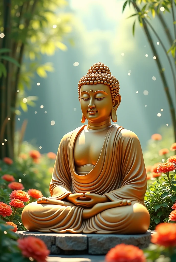 Buddha statue animated 
