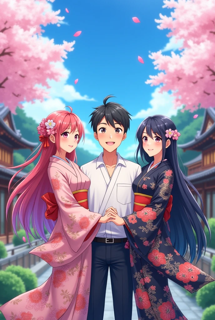 anime man with two wives lovely, anime, pretty, japan, cute, marriage