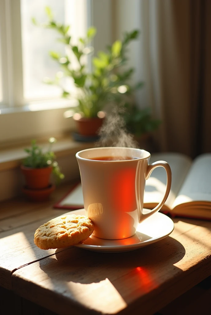 Sugar free tea with biscuit