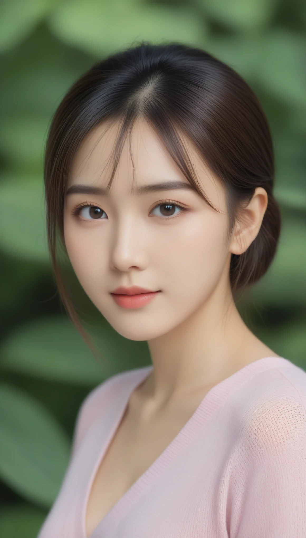 8k, Ultra-high resolution, Highest quality, masterpiece, 三分割法によるphotograph,Surreal, photograph, 1 Girl, (:1.3), pretty girl, Cute Face, 細部までBeautiful Eyes, 細かくdetailedに,masterpiece,One Girl:1.2,Japanese women,Young Wife,upper body,smile,Black hair,Bowl cut,(Summer knitwear:1.3),wood々Inside,Mountain trail,Summer sunshine,wood漏れ日,(Beautiful attention to detail),Subtle details, detailedな顔, smile,Attractive girl,(のポートレートphotograph:1.4),(Photorealistic images:1.4),Fantasy art,(Beautiful Face:1.4),Beautiful and attractive eyes、Beautiful Eyes、(Tight waist:1.4)、(Beautiful with perfect body proportions:1.4),Pink Lips,Looking at the audience,(((Ideal body type))),A-cup small breasts :2,、Portraiture:2、Perfect Anatomy、鮮明なdetailed、detailed,Fashion magazine cover,Thin lips,完璧でBeautiful Face ,完璧でCute Face, Skin with attention to detail, Perfect limbs、Narrow waist,Surreal,Light and shadow,dappled sunlight