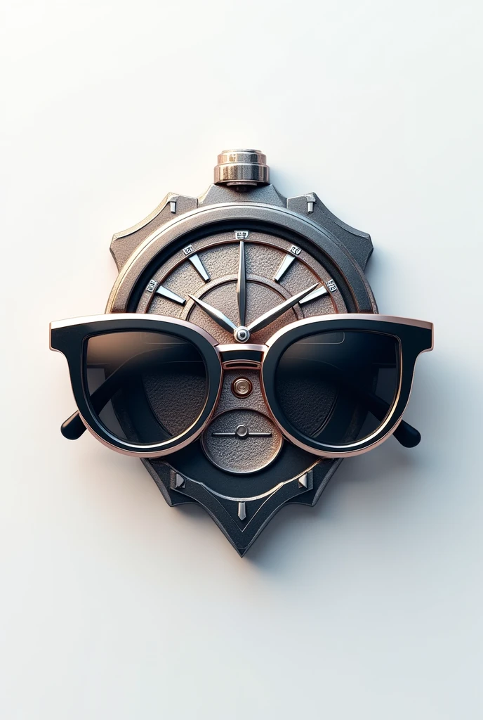 Create watch and glasses 3d logo design name "time mondo''