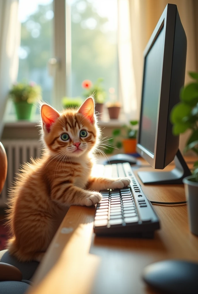 drawing of a kitten using a computer