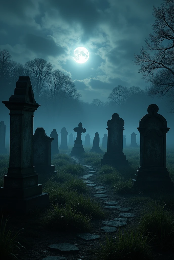 Graveyard  night no one there 