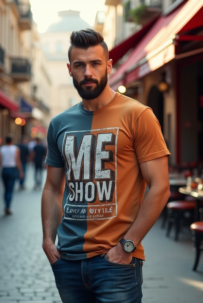 Russian wearing t-shirts brand ME SHOW TAG LINE LIVE IN STYLE