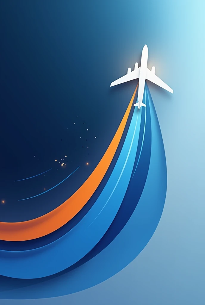 Create a logo for an aeronautical company in blue colors, white and orange